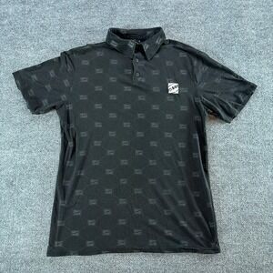 FMF Racing Mens Black Short‎ Sleeve Polo Shirt Motocross Large Moto Y2K 2000s